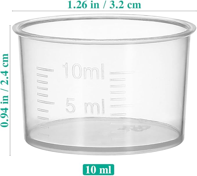 TOYANDONA Disposable Measuring Cup Set Pack of 100 Clear Plastic Measuring Cup 10ml Transparent Containers Thickened Measuring Cups for Mixing Paint, - Image 2