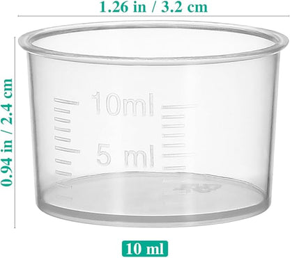 TOYANDONA Disposable Measuring Cup Set Pack of 100 Clear Plastic Measuring Cup 10ml Transparent Containers Thickened Measuring Cups for Mixing Paint, - Image 2