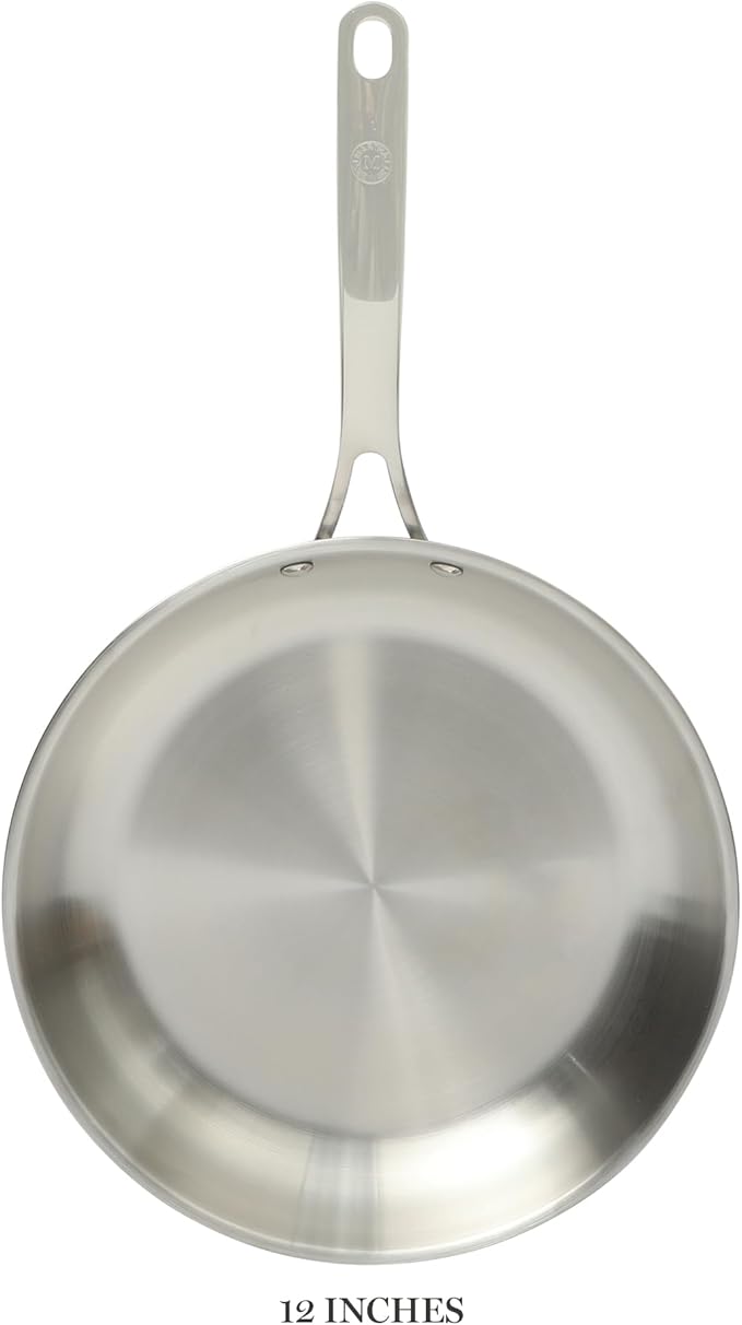 Martha Stewart Castelle Large 12" Stainless Steel Frying Pan Non Toxic Fry Pan Skillet - Image 4