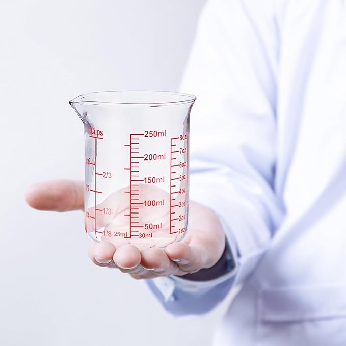 Ackers Glass Measuring Cup 1 Cup,8oz Borosilicate Liquid Measuring Cup with Spout - Image 7