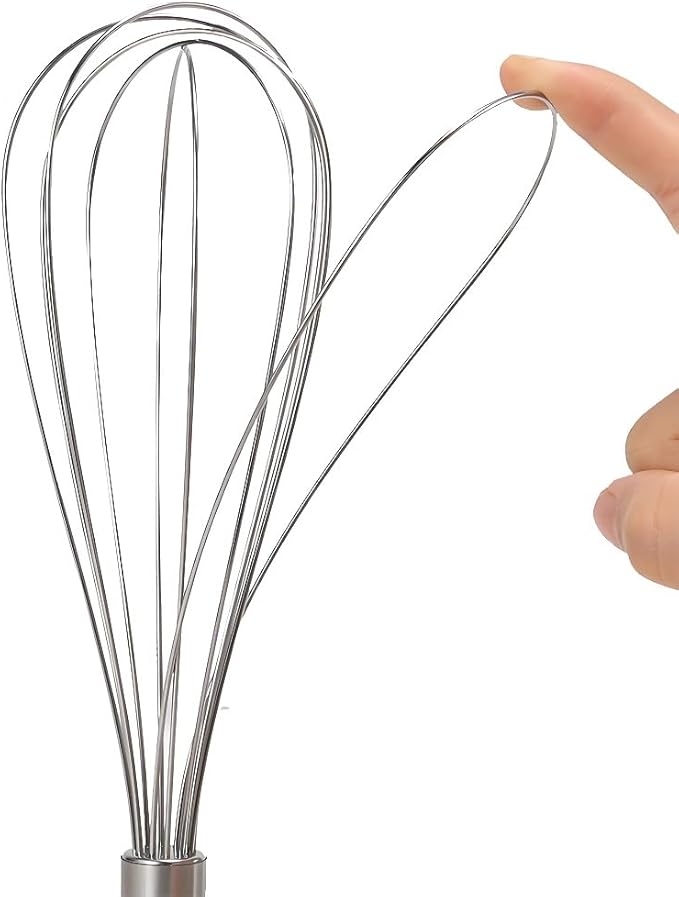 10 inch Stainless Steel Whisk, 5 inches for mixing small amounts of liquids, milkshakes, coffee, juice, etc. 2-piece set (buy 10 inches and get 5 inches as a gift) silver - Image 4