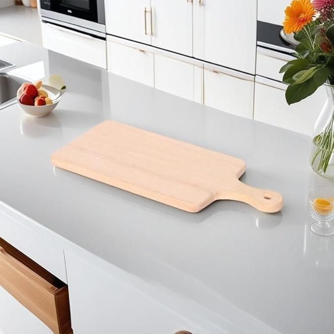 LZMS 4 Packs 18" x 8" Wood Serving Boards Set | Unfinished Wood Crafts with Handle | Wooden Cutting Boards Bulk for Charcuterie,Cheese,Meat,Bread,Vegetabes & Fruits