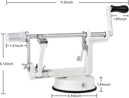 Apple Peeler Corer, 5 In 1 Apple Peeler Slicer Corer with Stainless Steel Blades and Powerful Suction Base for Apples and Potatoes(white)
