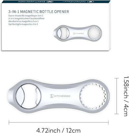 KITCHENDAO Magnetic Beer Bottle Opener for Refrigerator, Twist-off/Pry-off Opener, Pop-can Opener, Heavy Duty Steel Die-Cast Construction with Magnets, Stick to Fridge for Easy Storage, Gift for Men - Image 7
