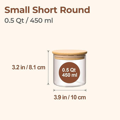 ComSaf 0.5 Qt Glass Food Storage Jars Set of 6, Clear Glass Storage Containers with Lids, Pantry Organization Jar, Spice, Blooming Tea, Coffee, Cookie and Sugar Container, Small jar Set for Kitchen - Image 2
