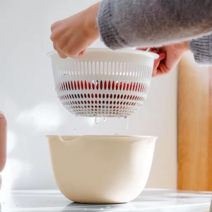 2 in 1 Kitchen Colander Set with Bowl Strainer (2 Sets 2.5 Qt),BPA Free Plastic Fruits and Vegetable Washing Basket,Dishwasher Friendly Double Layered Drain Basin,for Pasta Salad Berry Cleaning Mixing - Image 9