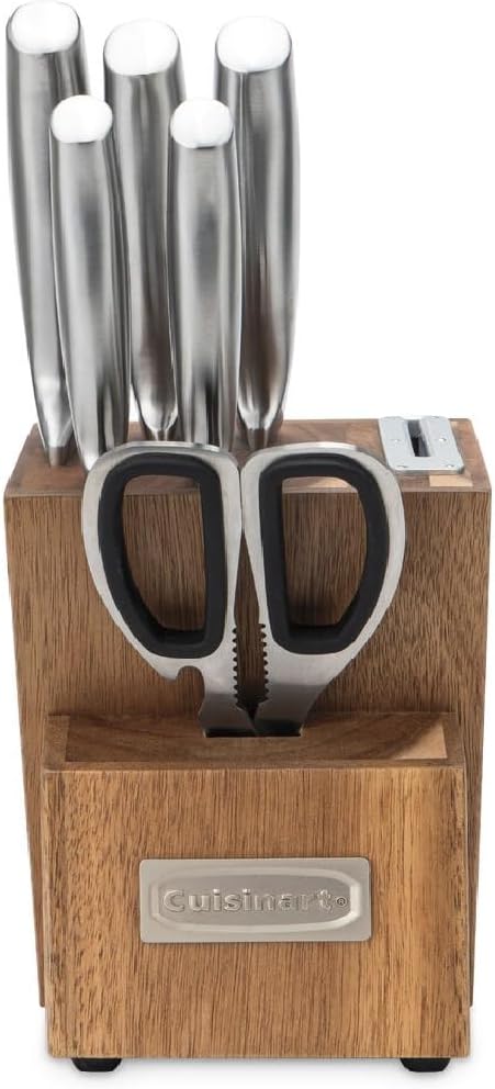 Cuisinart 7 Pc Stainless Steel Essentials Cutlery Block Set with Built in Sharpener - Image 2