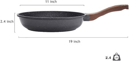 SENSARTE Nonstick Frying Pan Skillet, Swiss Granite Coating Omelette Pan, Healthy Stone Cookware Chef's Pan, PFOA Free (8/9.5/10/11/12.5 Inch) (11 Inch) - Image 8