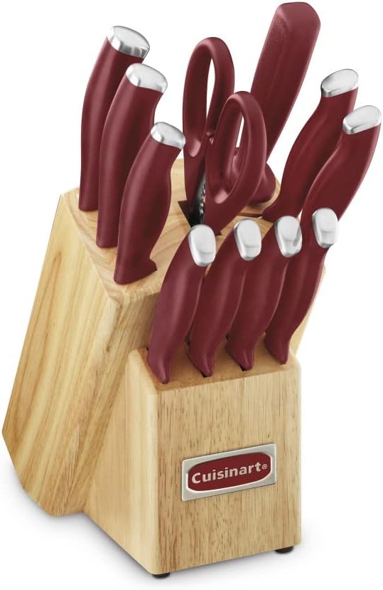 Cuisinart C77SSR-12P Color Pro Collection 12 Piece Knife Block Set, Red - Image 2