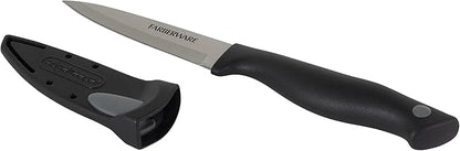 Farberware Edgekeeper 3.5-Inch Paring Knife with Self-Sharpening Blade Cover, High Carbon-Stainless Steel Kitchen Knife with Ergonomic Handle, Razor-Sharp Knife, Black - Image 2