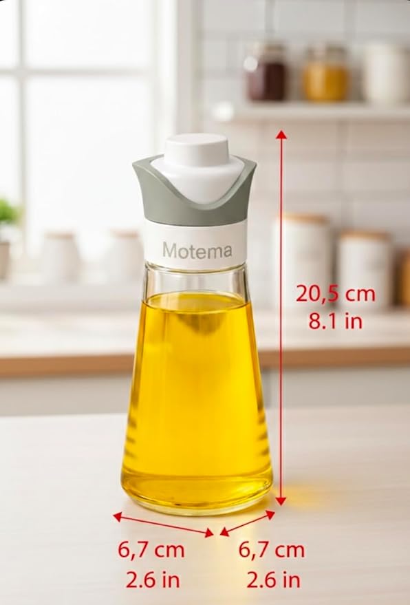 Oil control Dispenser Bottle, Spray & Pour 2-in-1, Precision Olive Oil Sprayer for Healthy Cooking, BPA-FREE,340 ml/12oz, Glass bottle, Leak-Proof, Ideal for cooking, salad, Air Fryer & BBQ
