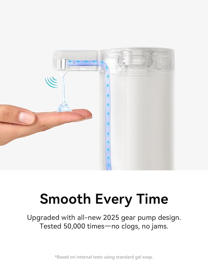 SUNLY Touchless Automatic Soap Dispenser – Clog-Free Pump, Fast Sensor, USB-C Rechargeable, Smudge-Resistant Stainless Steel, for Kitchen & Bathroom Soap Dispenser, White - Image 3