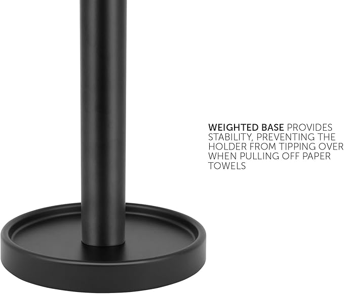 Ivilon Countertop Paper Towel Holder - Steady and Easy Tear - Fits All Paper Towel Rolls - Black - Image 4