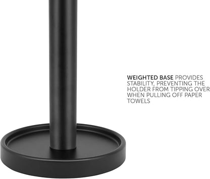 Ivilon Countertop Paper Towel Holder - Steady and Easy Tear - Fits All Paper Towel Rolls - Black - Image 4