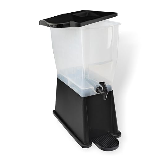 Carlisle FoodService Products Trimline Rectangular Beverage Dispenser with Stand – 3.5 Gallon Catering Drink Dispenser with Spigot, Polypropylene (PP), Black, Perfect for Parties, Events, Buffets by CarlisleFoodServiceProducts