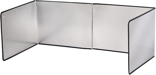 Silver Stainless Steel Large 4 Sided Splatter Guard for Frying Stove Top,Oil Splash Guard Cooking for Stove,Non Stick Foldable Splatter Screen for Stove Top by LTSEAME