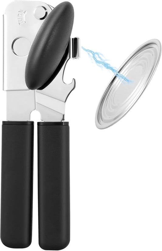 Can Opener Manual with Magnet Lift, Heavy Duty Handheld Smooth Edge Can Tin Opener for Seniors, Durable Sharp Cutting Blade,Easy Turn Knob Multifunctional Bottle Opener by Unknown
