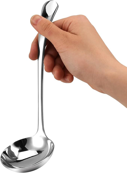 7.9'' Gravy Ladle Stainless Steel Silver Small Ladle Sauce Soup Ladles Mirror Polished Kitchen Utensil for Spooning Gravy Sauce Soup