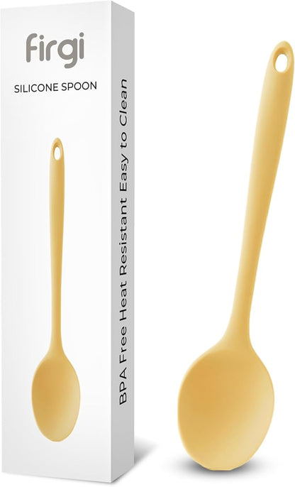 Multi Platinum Silicone Cooking Spoon for Baking, Scraping & Mixing, 100% Food Grade Colorful Silicone Kitchen & Serving Utensils, Heat Resistant, Non-Stick Cookware - 11.4 inch Butter Yellow