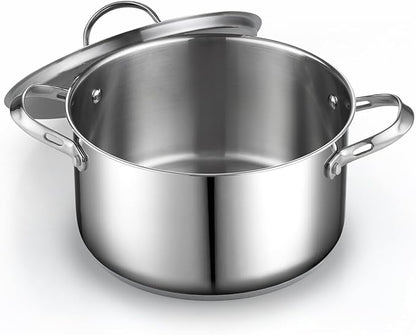 Cooks Standard 18/10 Stainless Steel Stockpot 6-Quart, Classic Deep Cooking Pot Canning Cookware Dutch Oven Casserole with Stainless Steel Lid, Silver - Image 8