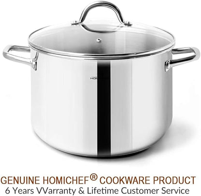 HOMICHEF Small Stock Pot 4 Quart Nickel Free Stainless Steel - Small 4Qt Stockpot With Glass Lid - Soup Pot Cooking Pot 4 Quart - Image 7