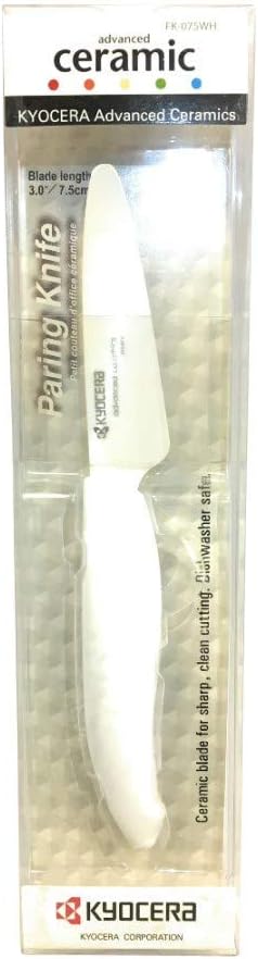 Kyocera Revolution Series 3-inch Ceramic Paring Knife, White Blade and Handle