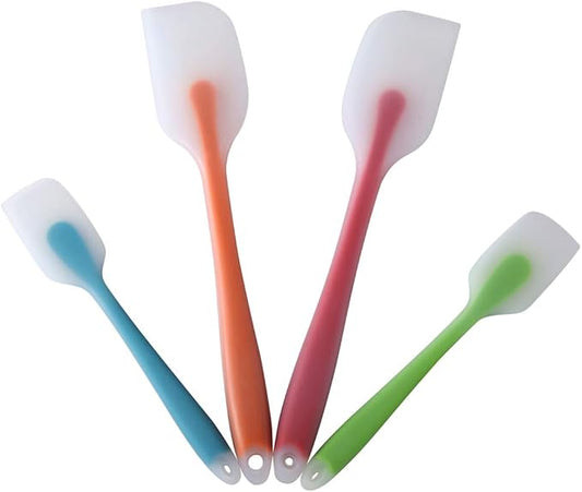 HiramWare Silicone Spatula Set of 4 - Heat Resistant Flexible Spatula 450F with Stainless Steel Core - Food Grade Premium Good Grip Kitchen Utensils - Seamless, Heavy Duty, BPA Free, Dishwasher Safe by HiramWare