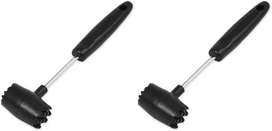 Chef Craft Select Meat Tenderizer, 9.5 inch, Stainless Steel/Black (Pack of 2) by ChefCraft