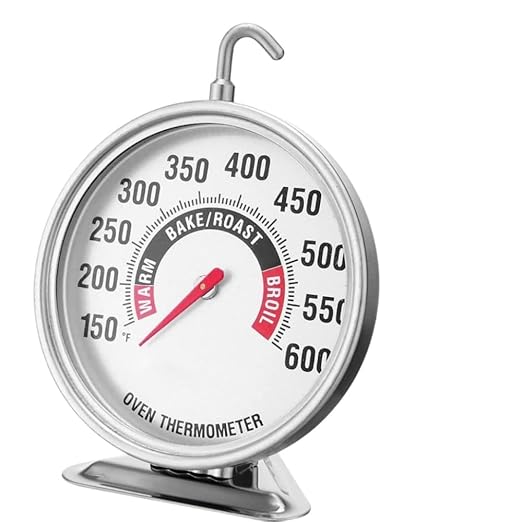 Oven Thermometer Extra Large 3" with Easy-Read Dial | 150-600F Pro Accurate Temp Gauge for Kitchen, Baking, Grill & Meat | Hang or Stand for Gas/Electric Ovens
