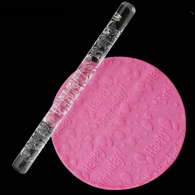 Rengue Acrylic Rolling Pin with 28 Patterns, Compliant Material, Comfortable Grip, 16 X 1 Cm, Lightweight for Dough and Pastry Acrylic Rolling Pin with 28 Patterns, Nan Kitchen (#11)