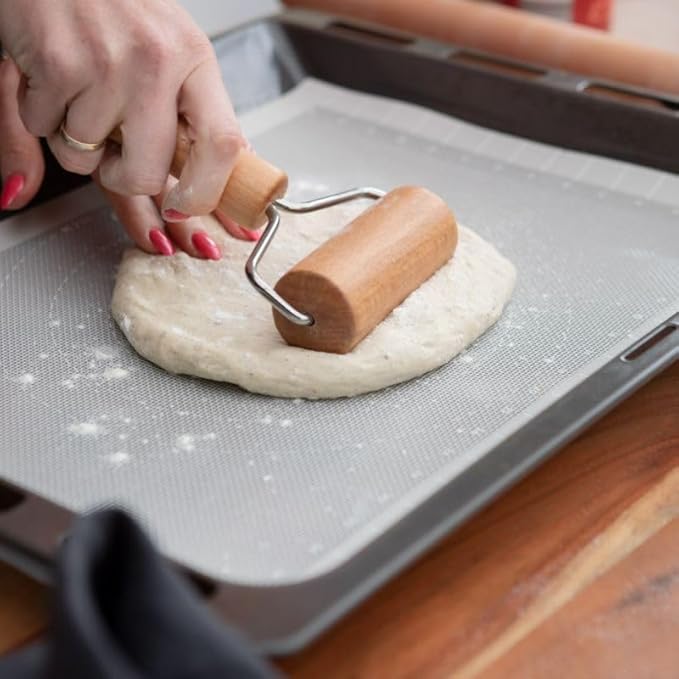 Watris Veiyi Small Rolling Pin, Wooden Dough Roller, Non-Stick Pizza Roller, Dough Baker Roller Set for Home Kitchen Baking Cooking(9.5cm/3.74in) - Image 6