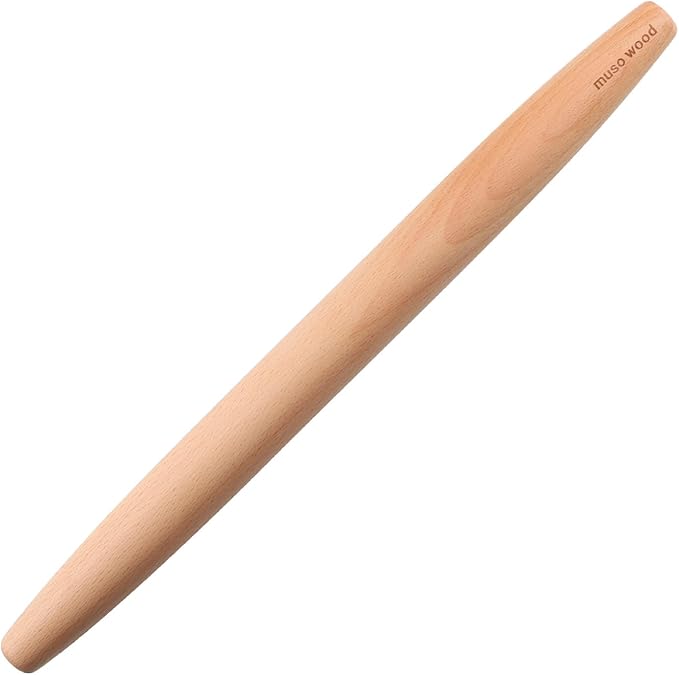 Muso Wood Wooden French Rolling Pin for Baking, Beech Wood Tapered Rolling Pin for Fondant Pie Crust Cookie Pastry(French 15.75-Inch) by Musowood