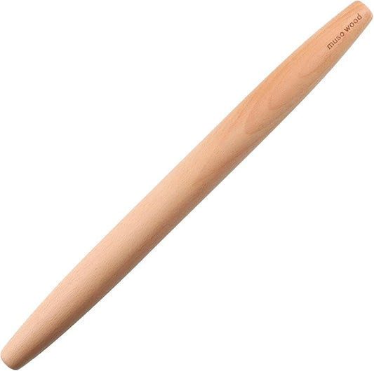Muso Wood Wooden French Rolling Pin for Baking, Beech Wood Tapered Rolling Pin for Fondant Pie Crust Cookie Pastry(French 15.75-Inch) by Musowood