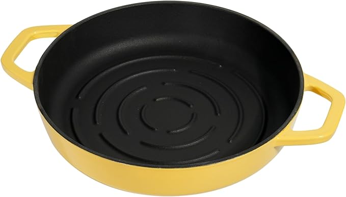 Flavehc Cast Iron Bread Oven With Cloche Lid for Baking - Yellow Enameled Dutch Oven With Dome Lid for Sourdough - 5 qt - Image 4