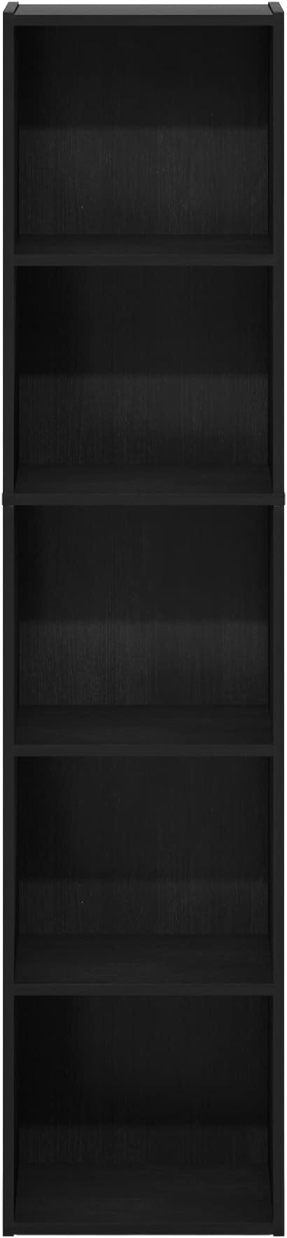 Furinno PASIR Book Shelf, 5-Tier Modern Bookshelf, Open Shelves Bookcase 9 x 12 x 52, Easy Assembly, for Living Room, Bedroom, Home Office, Blackwood - Image 8