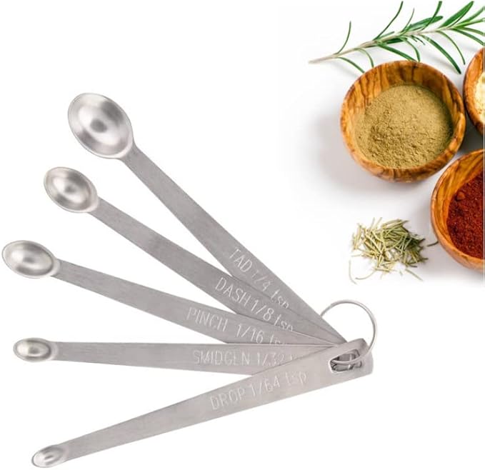 LIUSM Mini Measuring Spoons Set,Stainless Steel Measuring Spoons Set (Set of 5) - Image 3