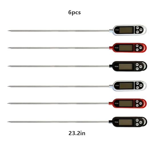 6pcs Candy Thermometer Digital Instant Read for Meat Kitchen Cooking Food Oil Deep Fry BBQ Grill Smoker (6, 23.2in) - Image 3