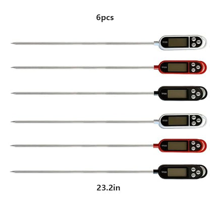 6pcs Candy Thermometer Digital Instant Read for Meat Kitchen Cooking Food Oil Deep Fry BBQ Grill Smoker (6, 23.2in) - Image 3