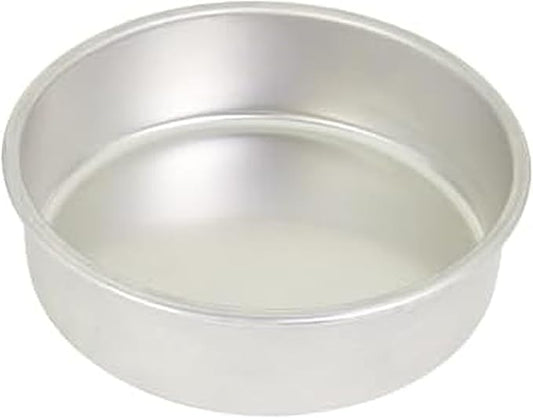 Chicago Metallic Recycled Aluminum 8 inch Round Cake Pan with Natural Aluminum For Even Baking, Built for Everyday Use, Perfect for Round Cakes, Cheesecakes and More