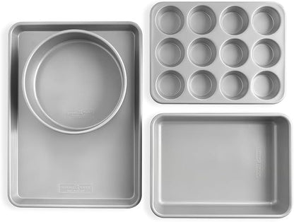 Nordic Ware Brilliant™ Colorful 4-Pc Baking Set, Nonstick made without PFAS or PTFE for safe cooking; Reinforced steel rim prevents warping; Half Sheet, 9x13 Inch Pan, 9-Inch Round Pan and Muffin Pan - Image 3