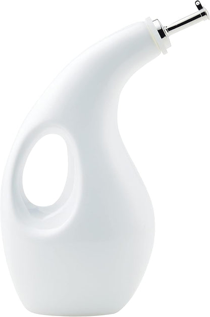 Rachael Ray Ceramic EVOO Oil and Vinegar Dispensing Bottle with Spout, 24 Ounce, White by RachaelRayKitchenware