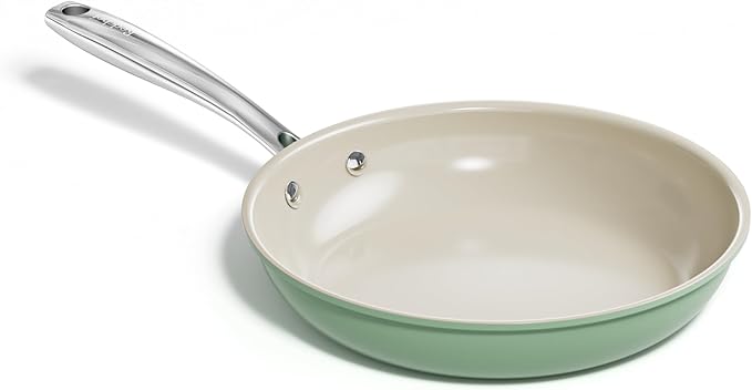 Redchef Nonstick Frying Pan Skillet, Ceramic Non-Stick Saute Pans, 9.5 inch Cooking Fry Pan with Stay Cool Handle, All Stovetops, Dishwasher/Oven Safe, PFAS-Free, Non Toxic (Green) by Redchef