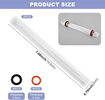 Polymer Clay Roller Tools,2Pcs Clay Rolling Pin,Acrylic Rolling Pin with Thickness Rings,Acrylic Roller,Clear Roller Supplies for DIY Pottery Craft Modeling Shaping(19.5x2cm)