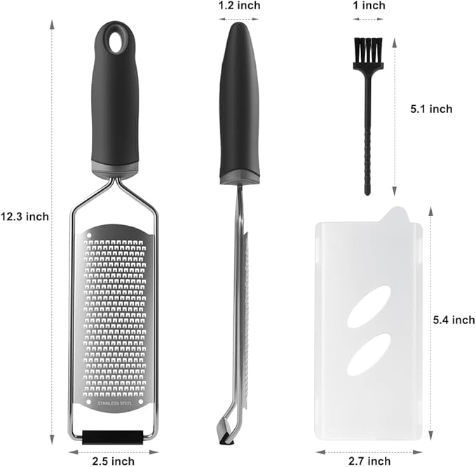 Upgraded Lemon Zester & Cheese Grater, Food Grade Stainless Steel None-Slip Hand Fine Grater for Garlic, Ginger, and Chocolate, Durable and Easy-To-Clean（Dishwasher Safe） - Image 2