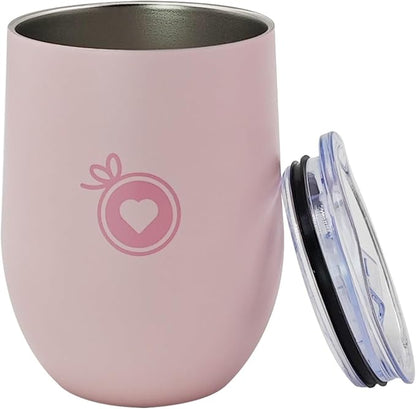 Gift Set for Women - Pink Tumbler with Infuser and Cute Silicone Infuser Girl for Loose Leaf Tea, Ideal Gift for Tea Lovers, Set of 2