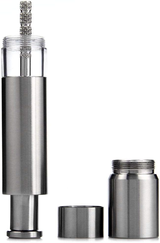 Salt and Pepper Grinder Set of 2,Stainless Steel Push Button Grinder Modern Design Thumb Grinder, for Black Pepper, Sea Salt and Himalayan Salt, Spice and Salt