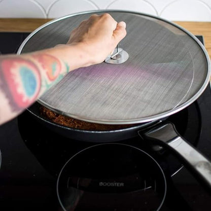 Antallcky 3 Pack Grease Splatter Screen for Frying Pan with Fold Flat Knob-Grease Splatter Guard Shield-No Cooking Oil Mess–No Burns–Ultra Fine Mesh Lids-Rust Free Stainless Steel- 9.8,11.5,13 Inch - Image 4