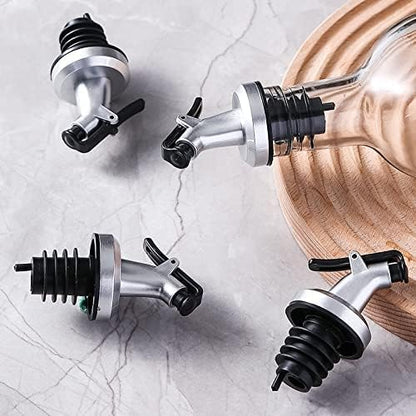 5 Pack Oil Spouts, Olive Oil Vinegar Bottle Stopper Dispenser with Tube Brush, Leakproof Bottle Spouts for Salad, Sauce, Soy, Etc