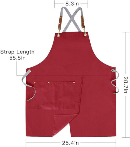 Mignongirl Crossback Apron with Pockets x2,Split Apron with Adjustable Straps,M-XXL - Image 8