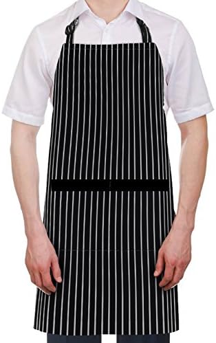 Syntus Apron for Men Women, Adjustable Cooking Kitchen Chef Aprons with 2 Pockets, Cotton/Polycotton/Polyester - Image 6